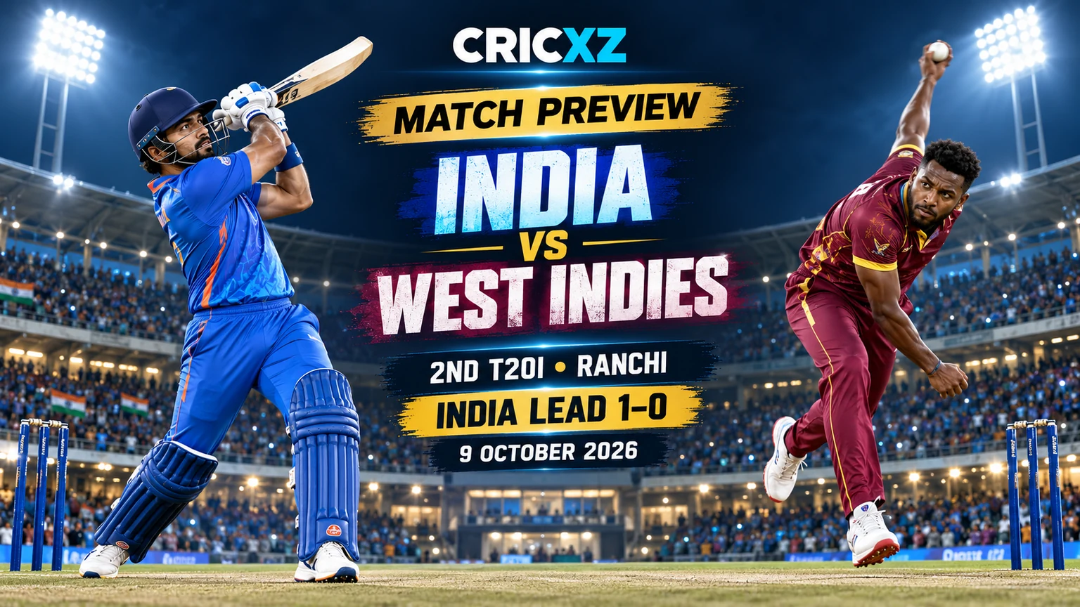 India versus West Indies second T20I 2026 preview in Ranchi