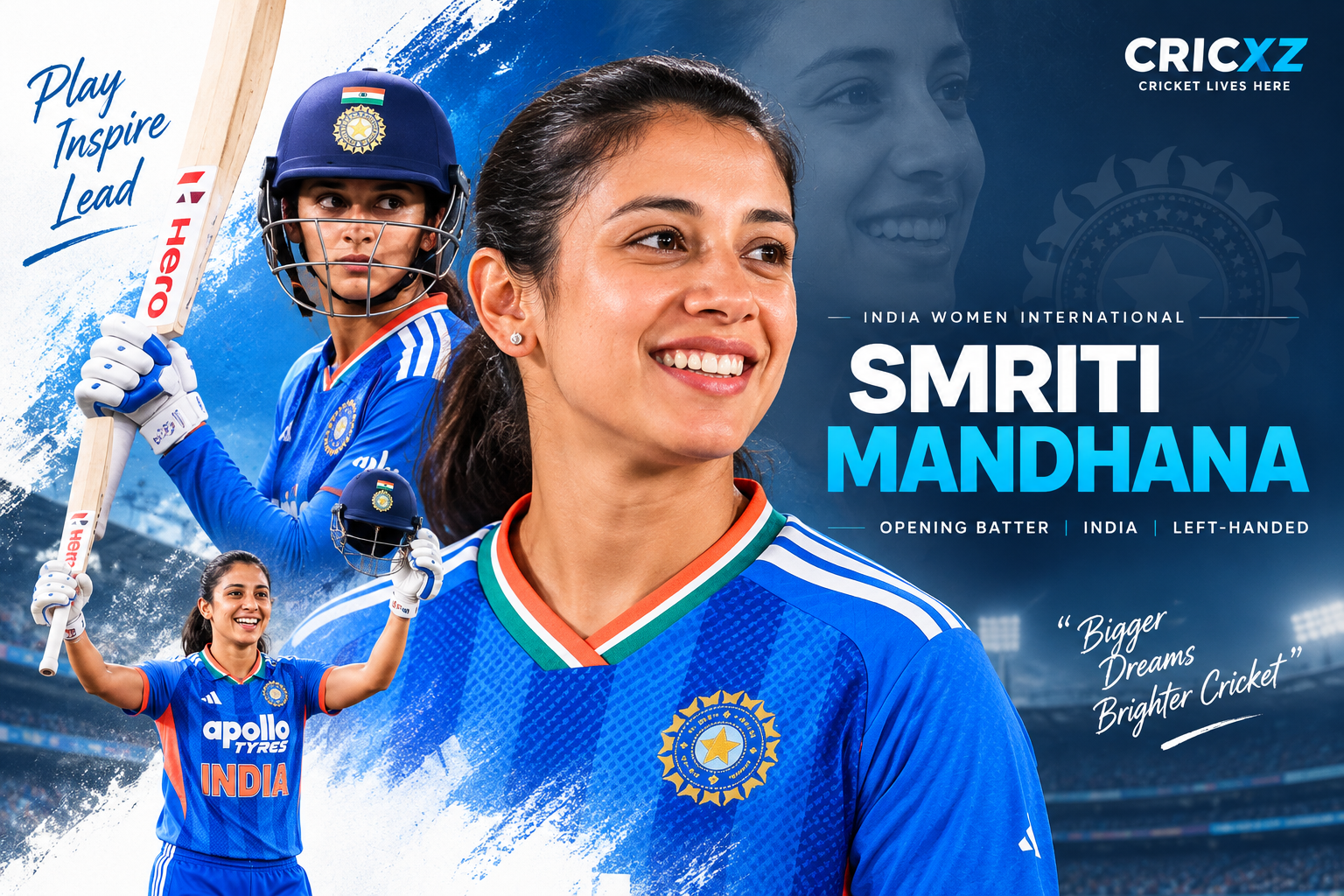 Smriti Mandhana editorial illustration for CricXZ